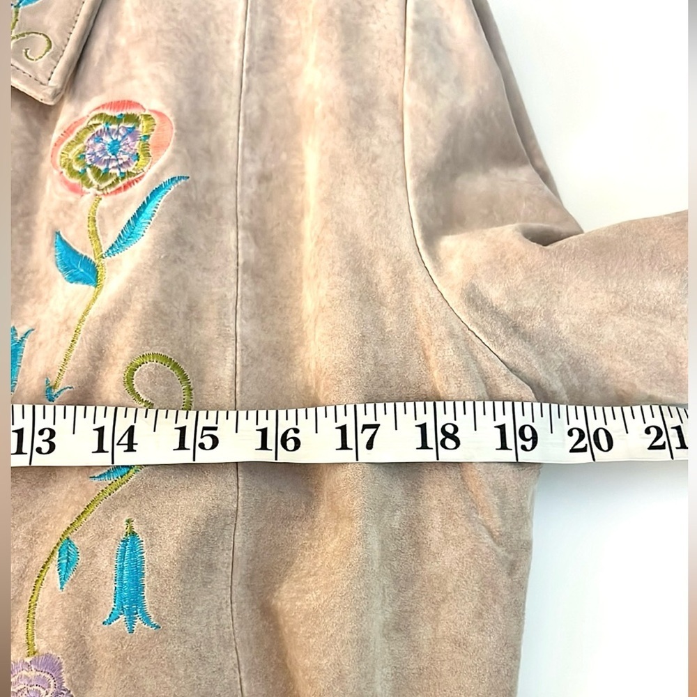 VTG Randolph Duke Genuine Suede Embroidered Western Jacket Leather Coat SIZE 12 - Picture 14 of 15